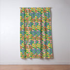 Bright Colorful Floral Meadow with Bees Window Curtain Gallery Image 3