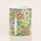 Bright Colorful Floral Meadow with Bees Coffee Mug Gallery Image 4