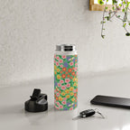 Bright Colorful Floral Meadow with Bees Water Bottle Gallery Image 4