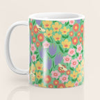 Bright Colorful Floral Meadow with Bees Coffee Mug Gallery Image 3