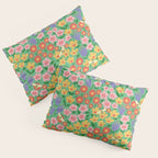 Bright Colorful Floral Meadow with Bees Pillow Sham Gallery Image 3