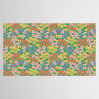 Bright Colorful Floral Meadow with Bees Tablecloth Gallery Image 2