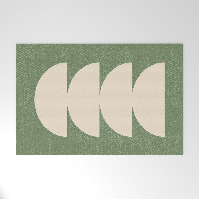 Half Circle 3 - Green Texture Welcome Mat Gallery Image 1
