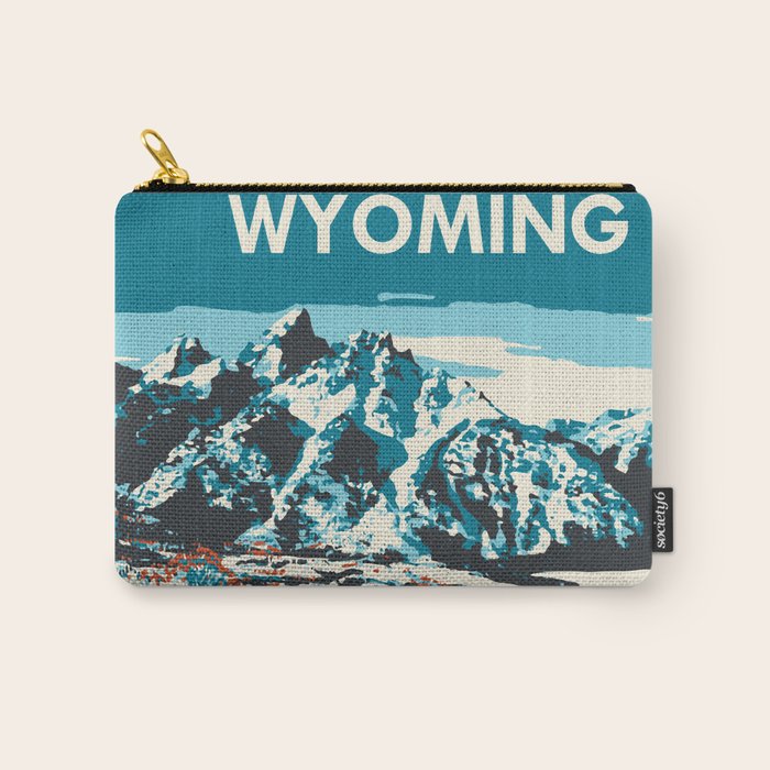 Ski Jackson Hole Wyoming Vintage Ski Poster Carry All Pouch Gallery Image 1