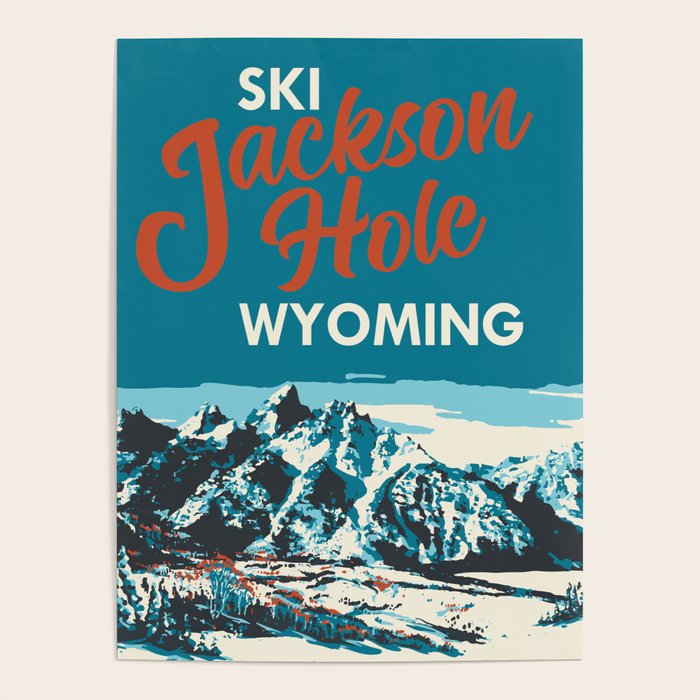 Ski Jackson Hole Wyoming Vintage Ski Poster Poster Gallery Image 1