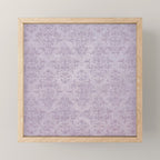 Vintage chic violet lilac floral damask pattern Mini Art Print Gallery Image 1