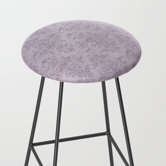 Vintage chic violet lilac floral damask pattern Stool Gallery Image 2
