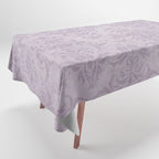 Vintage chic violet lilac floral damask pattern Tablecloth Gallery Image 1