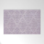 Vintage chic violet lilac floral damask pattern Welcome Mat Gallery Image 1