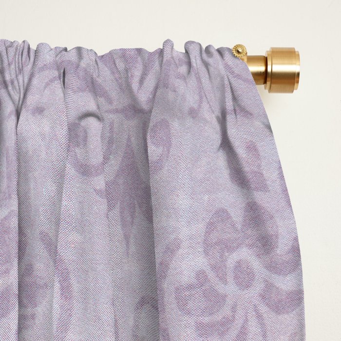 Vintage chic violet lilac floral damask pattern Window Curtain Gallery Image 2