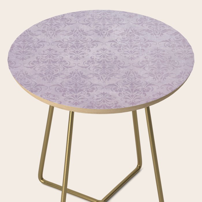 Vintage chic violet lilac floral damask pattern Side Table Gallery Image 2