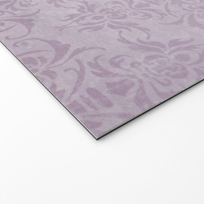 Vintage chic violet lilac floral damask pattern Welcome Mat Gallery Image 2