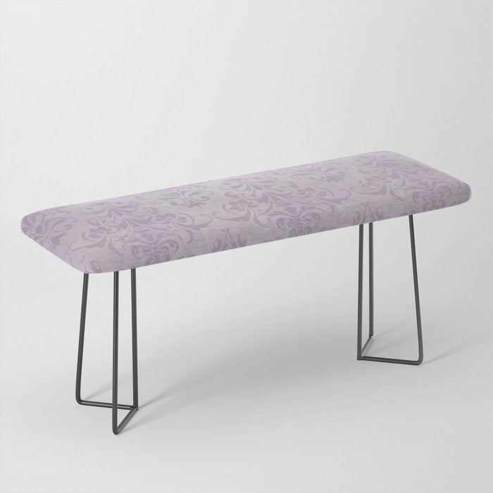 Vintage chic violet lilac floral damask pattern Bench Gallery Image 1