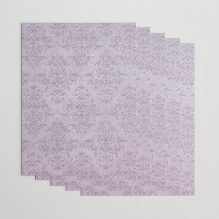 Vintage chic violet lilac floral damask pattern Wrapping Paper Gallery Image 3