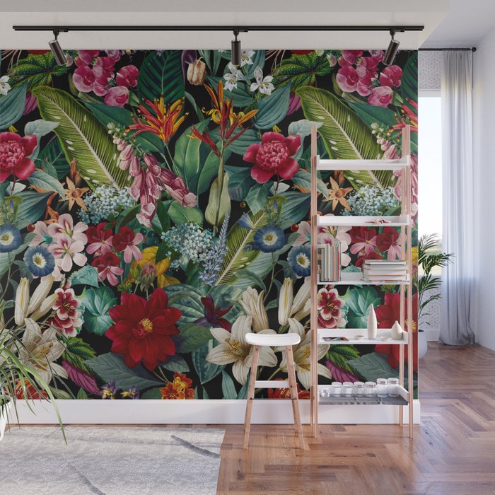 Chintzy Florals - Night Wall Mural Gallery Image 1