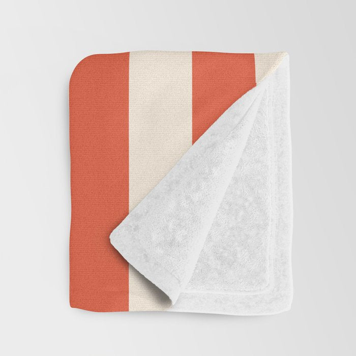 Joyful Flower and Stripes Floral Black Orange Cream Throw Blanket Gallery Image 3