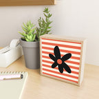 Joyful Flower and Stripes Floral Black Orange Cream Mini Art Print Gallery Image 2