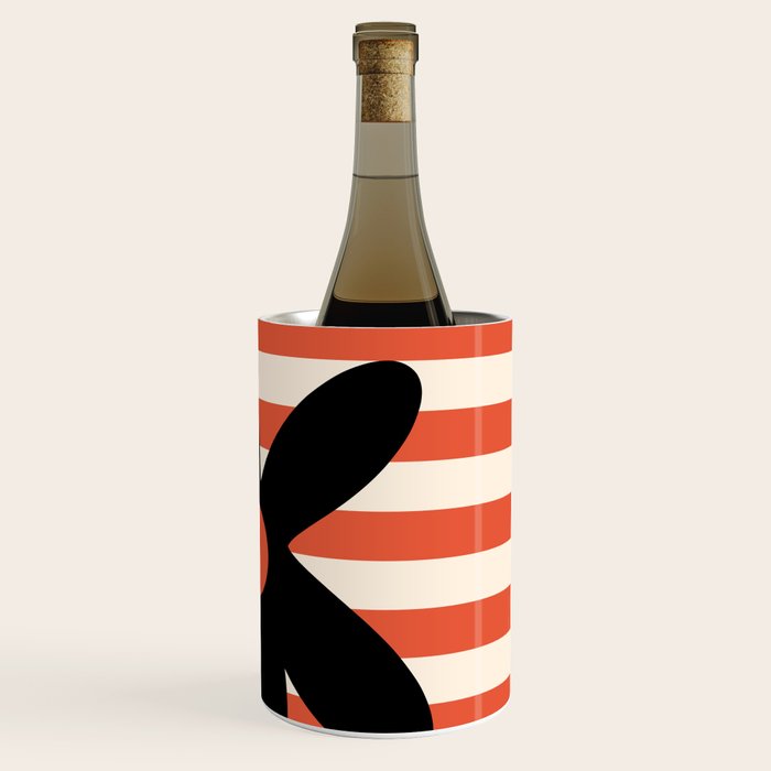 Joyful Flower and Stripes Floral Black Orange Cream Wine Chiller Gallery Image 3