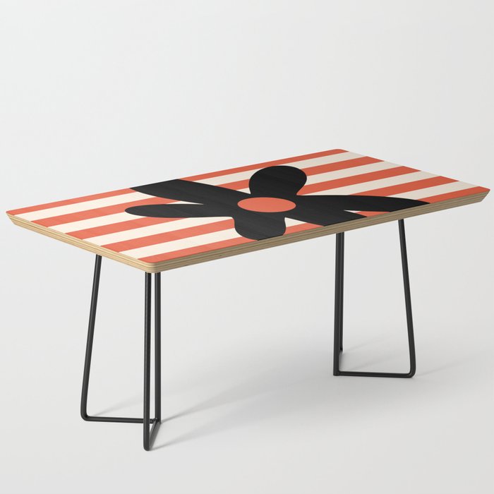 Joyful Flower and Stripes Floral Black Orange Cream Coffee Table Gallery Image 1