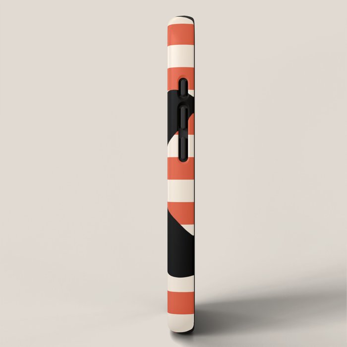 Joyful Flower and Stripes Floral Black Orange Cream iPhone Case Gallery Image 2