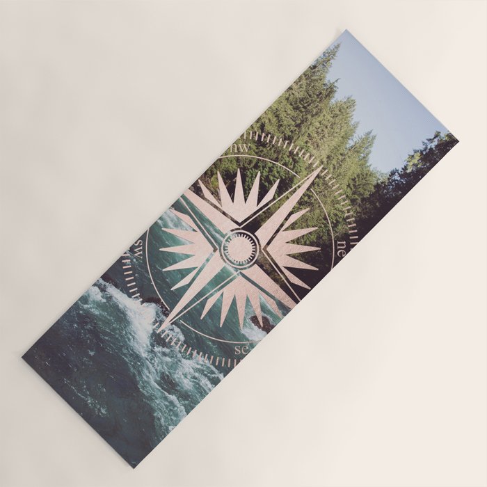 Rose Gold River Compass Yoga Mat Gallery Image 1