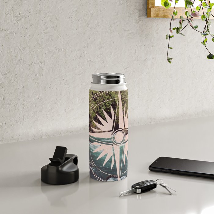 Rose Gold River Compass Water Bottle Gallery Image 4
