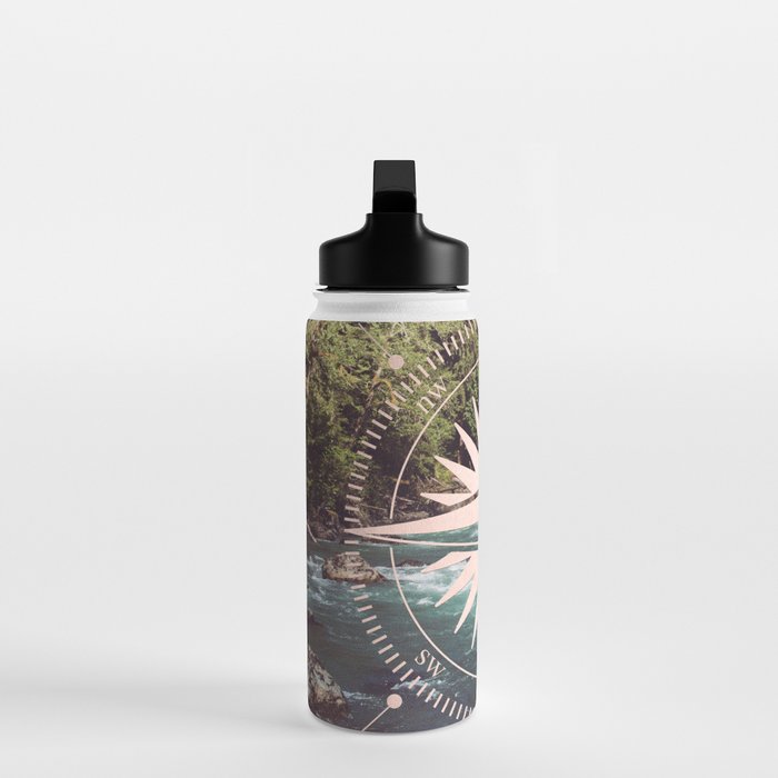 Rose Gold River Compass Water Bottle Gallery Image 3