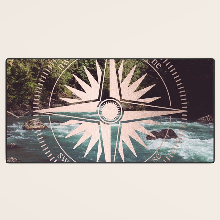Rose Gold River Compass Desk Mat Gallery Image 3