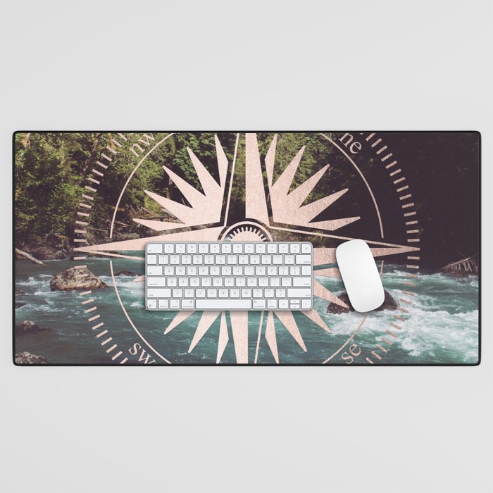Rose Gold River Compass Desk Mat Gallery Image 1