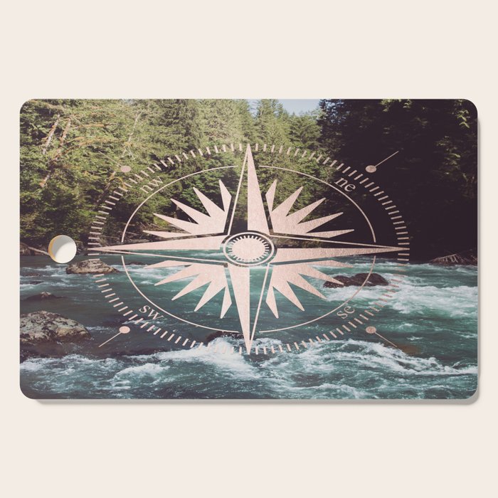 Rose Gold River Compass Cutting Board Gallery Image 1