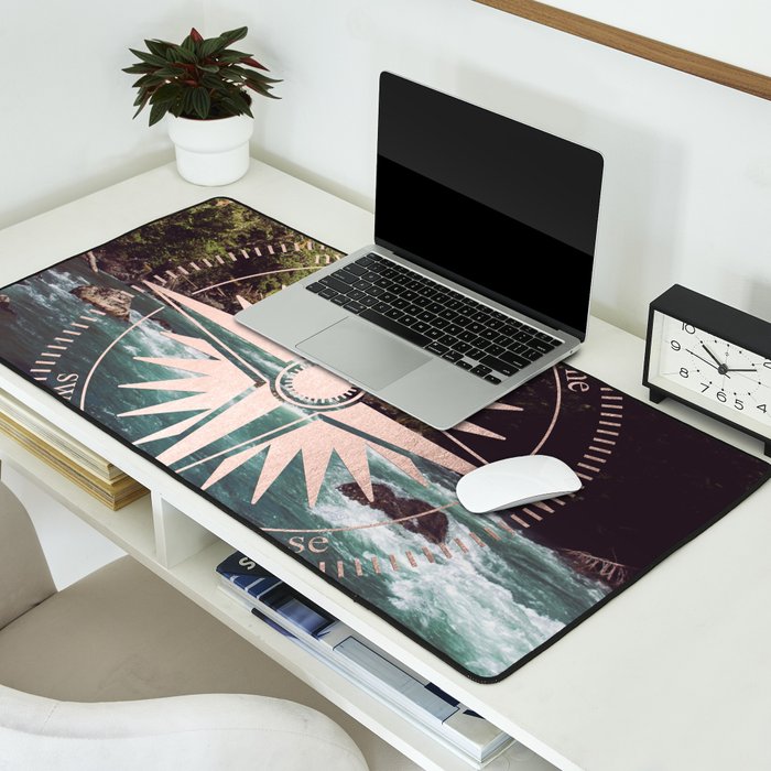 Rose Gold River Compass Desk Mat Gallery Image 2