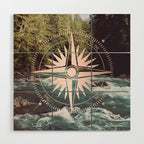 Rose Gold River Compass Wood Wall Art Gallery Image 1