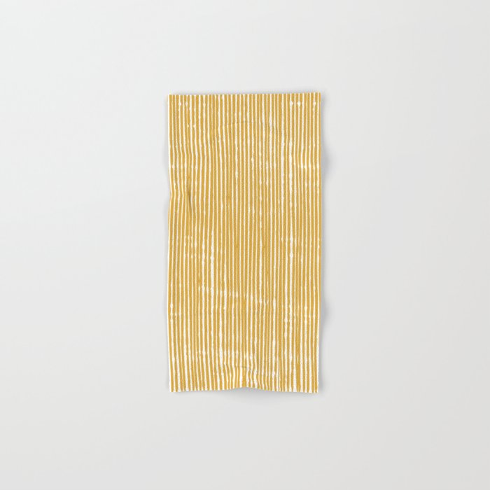 Rustic Abstract Stripes, Yellow and White Bath Towel Gallery Image 1