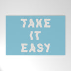 Take It Easy Sky Blue Welcome Mat Gallery Image 1