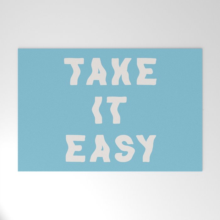 Take It Easy Sky Blue Welcome Mat Gallery Image 1