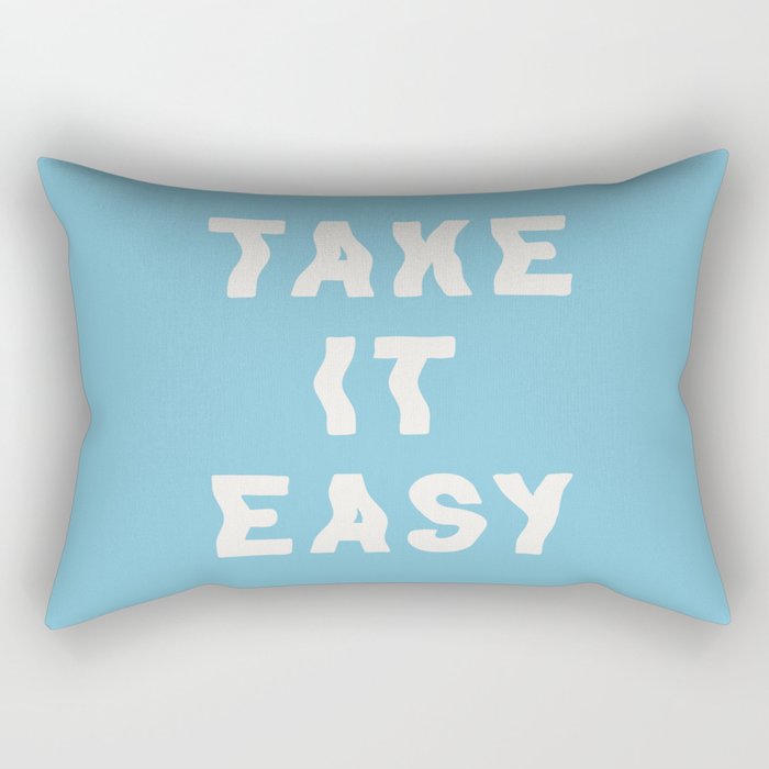 Take It Easy Sky Blue Rectangular Pillow Gallery Image 1