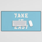 Take It Easy Sky Blue Desk Mat Gallery Image 1