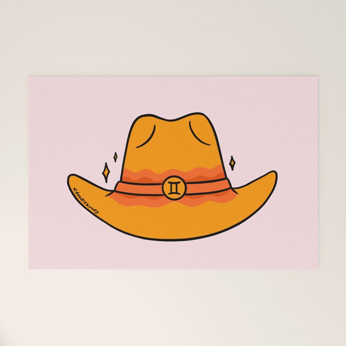 Gemini Cowboy Hat Welcome Mat Gallery Image 1