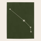 Aries Zodiac Star Constellation Line Art Moss Green Poster Gallery Image 4
