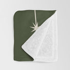 Aries Zodiac Star Constellation Line Art Moss Green Throw Blanket Gallery Image 3