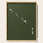 Aries Zodiac Star Constellation Line Art Moss Green Serving Tray Gallery Image 1