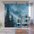 Winter Night Wall Mural Gallery Image 1
