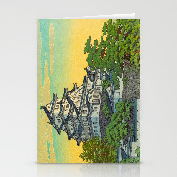 Kawase Hasui Vintage Japanese Woodblock Print Himeji Castle Stationery Card Gallery Image 2