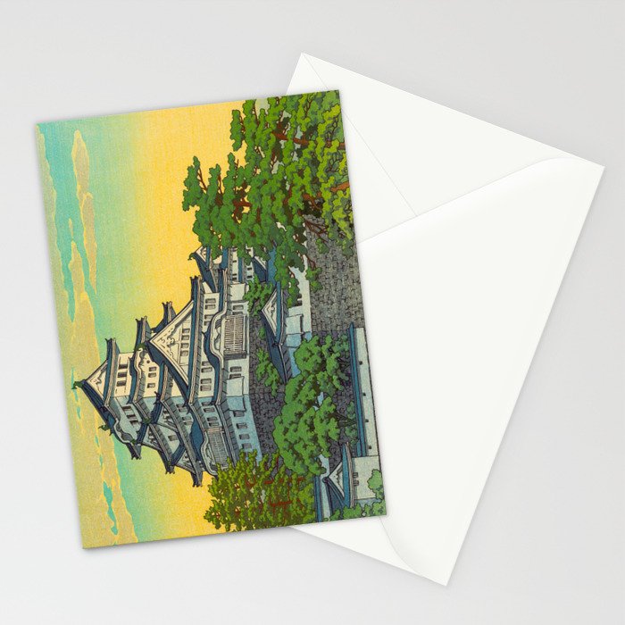 Kawase Hasui Vintage Japanese Woodblock Print Himeji Castle Stationery Card Gallery Image 2