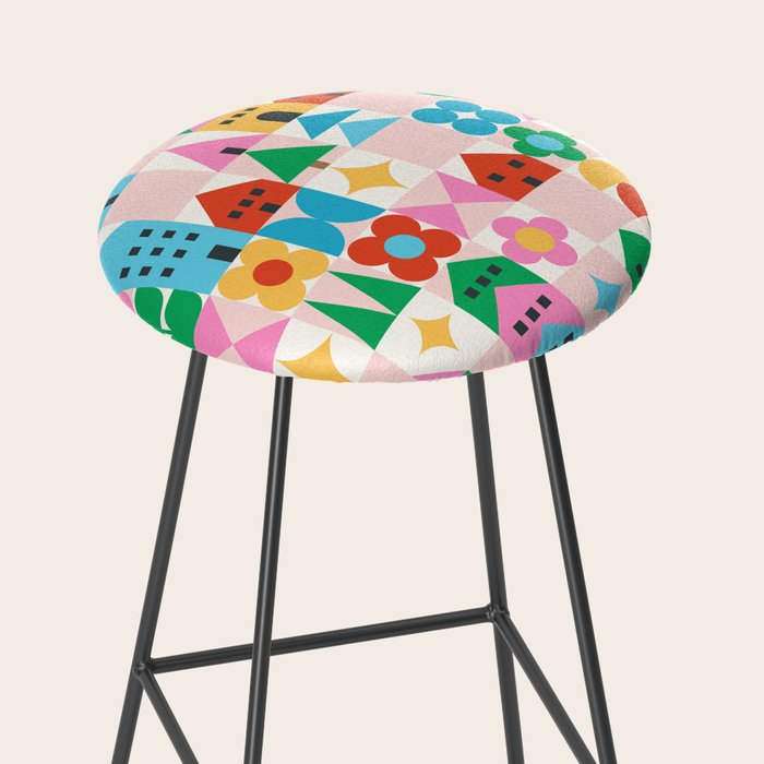 Happy Town Checks Stool Gallery Image 2