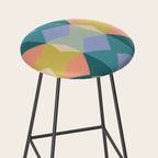  Mid-century Modern Geometric Pattern Stool Gallery Image 2