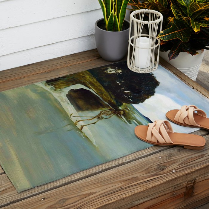 Death Peeing - Max Klinger Outdoor Rug Gallery Image 2
