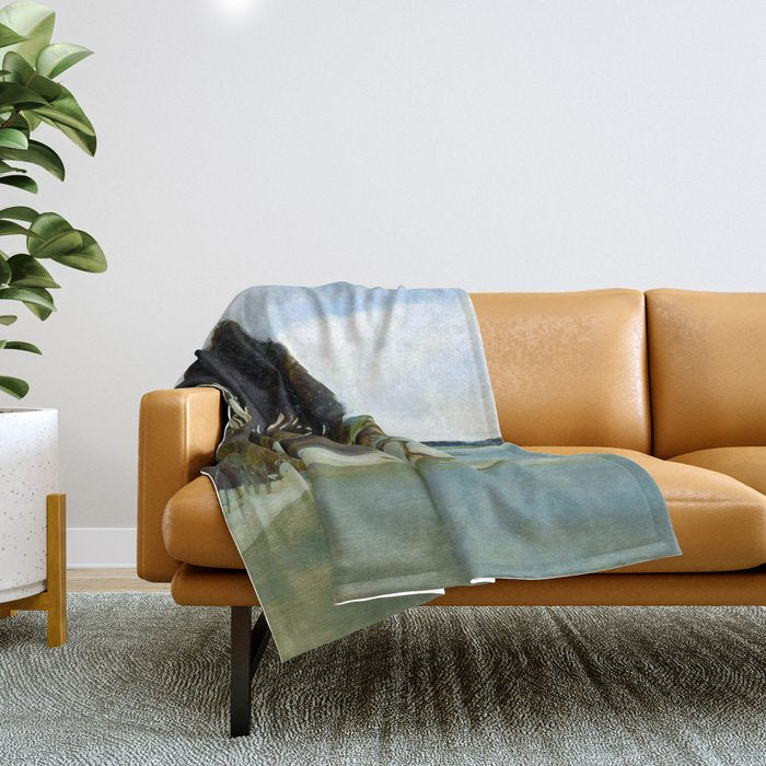 Death Peeing - Max Klinger Throw Blanket Gallery Image 1