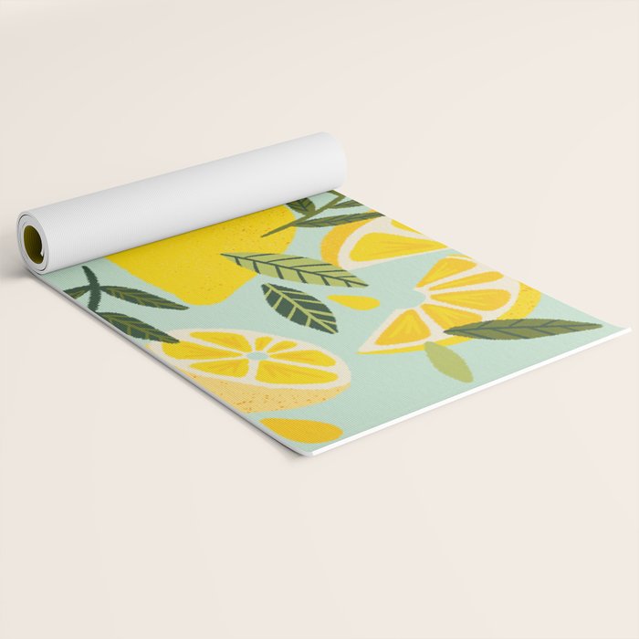 Lemon Blooms - Mint Yoga Mat Gallery Image 2