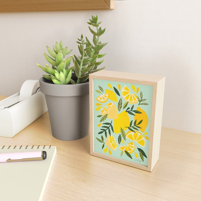 Lemon Blooms - Mint Mini Art Print Gallery Image 2